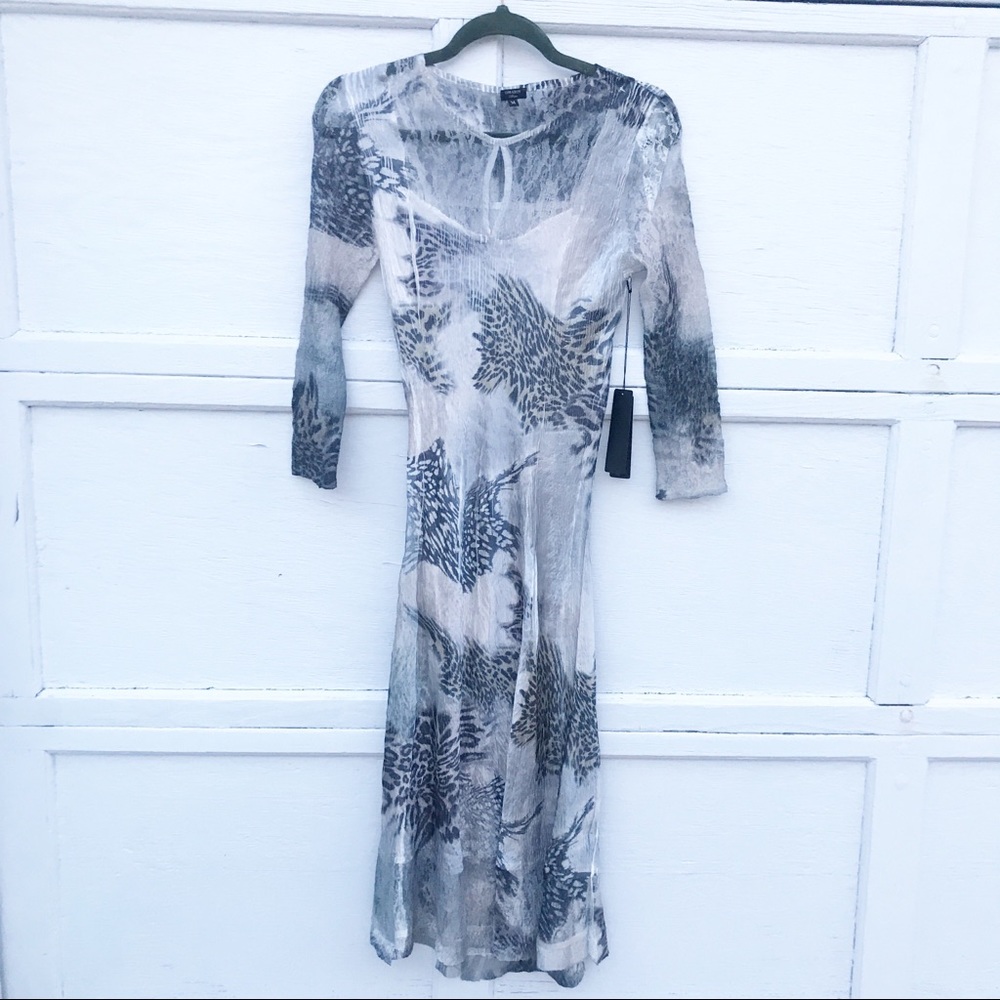 KOMAROV 3/4 Sleeve Print Dress